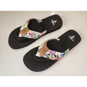 New Corky's Flip Flop Floral Print Womens Size 11